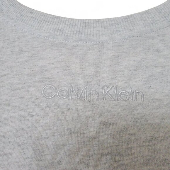 Calvin Klein Size XL Light Gray Long Sleeve Cropped Pullover with Drawcord Waist - Picture 2 of 14